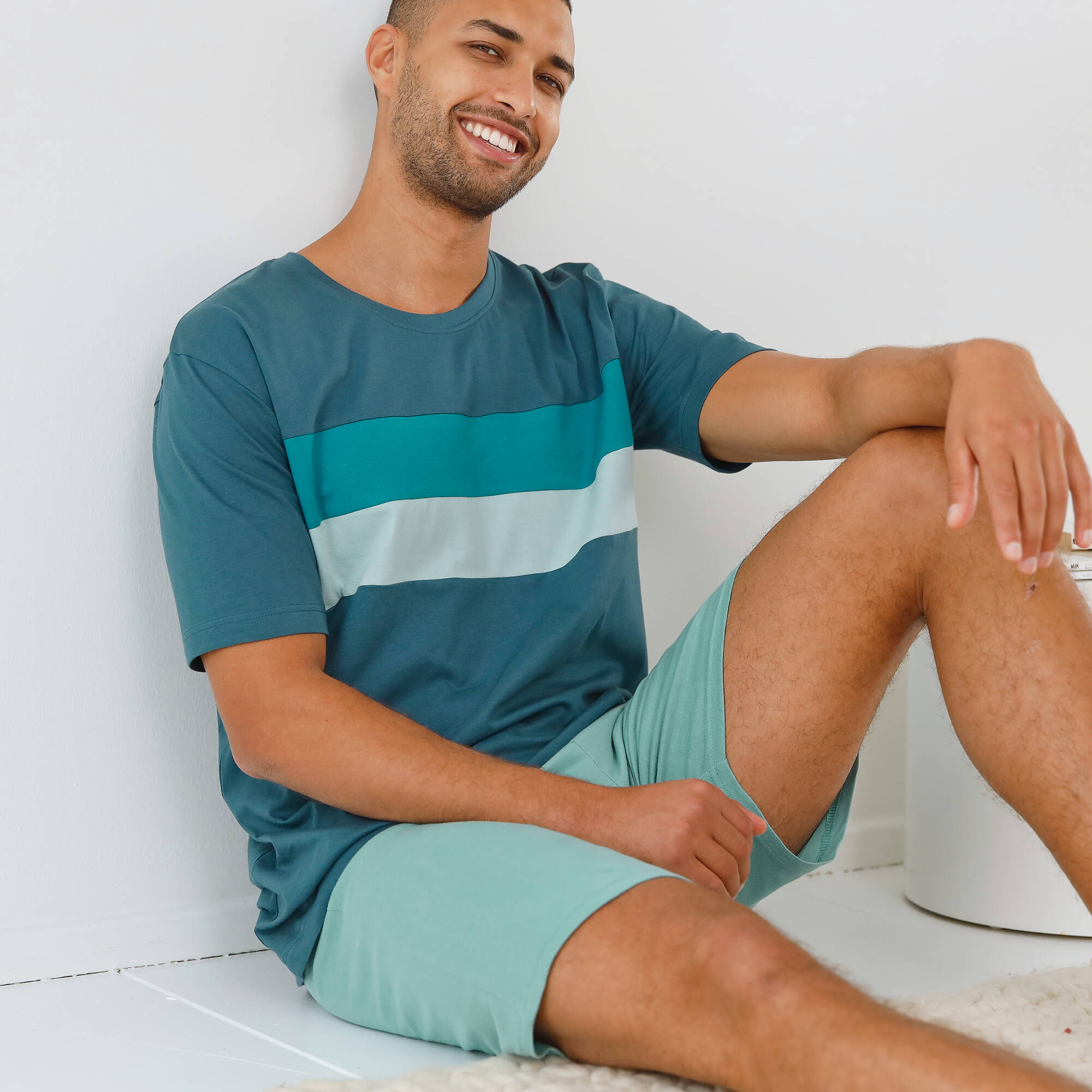 Short pyjama coton uni