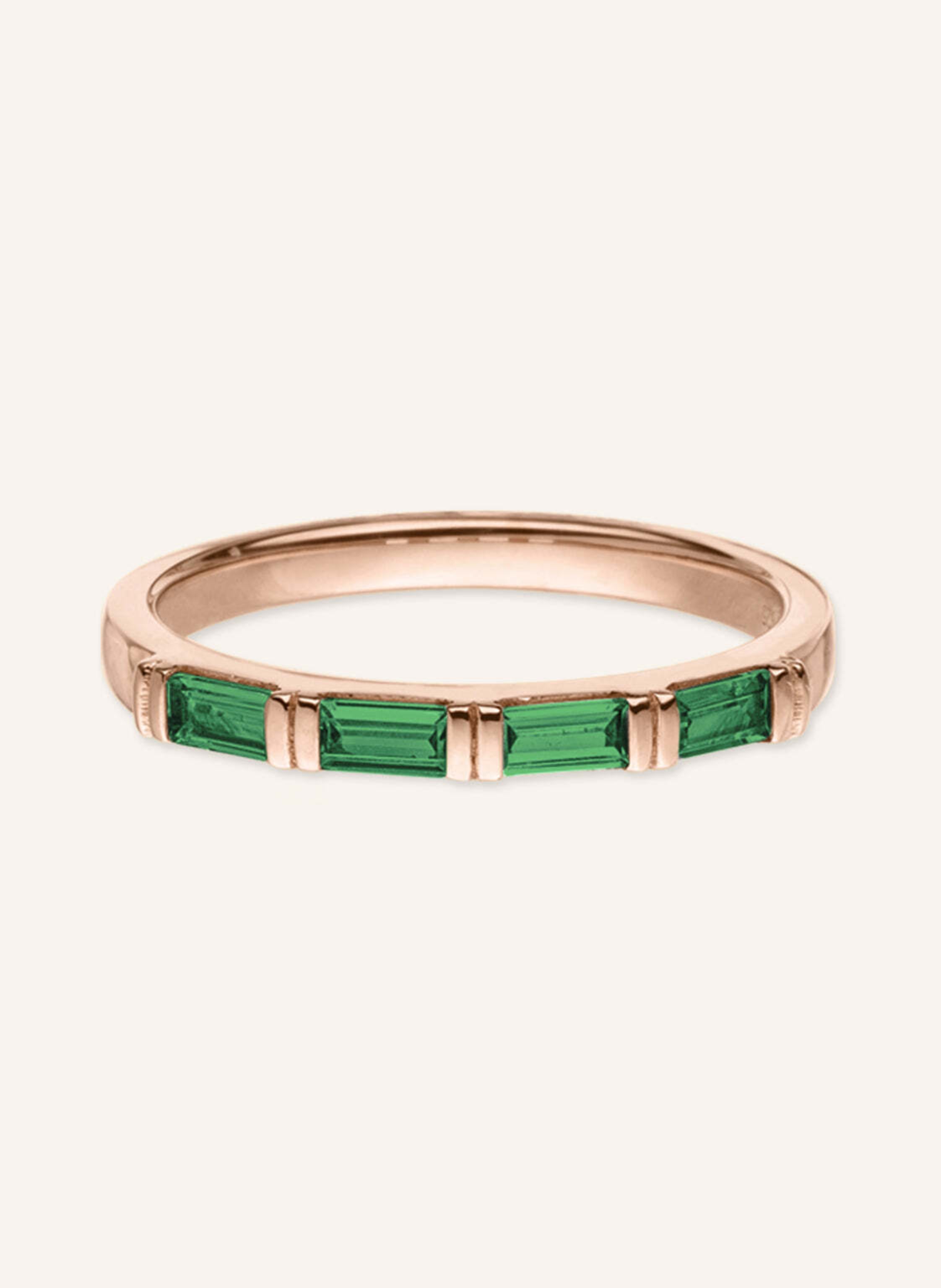 VEYNOU Ring ZOE Smaragd aus 14 Karat Roségold und 0,40ct. Smaragden