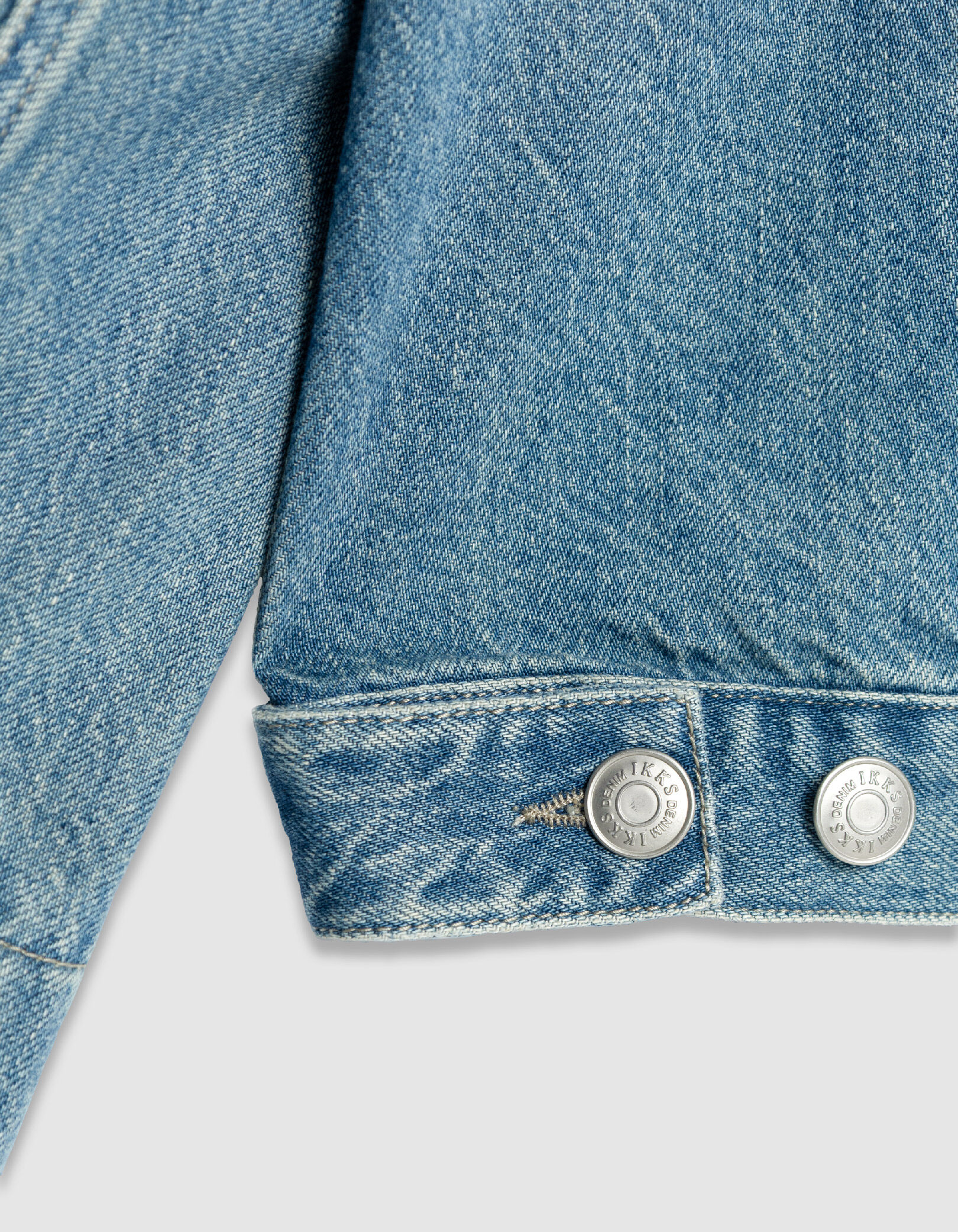 Veste en jean bleu détails plis Homme