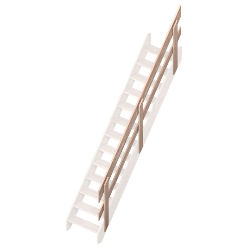 Rampe à lisses en bois pour escalier de meunier Alsace SOGEM