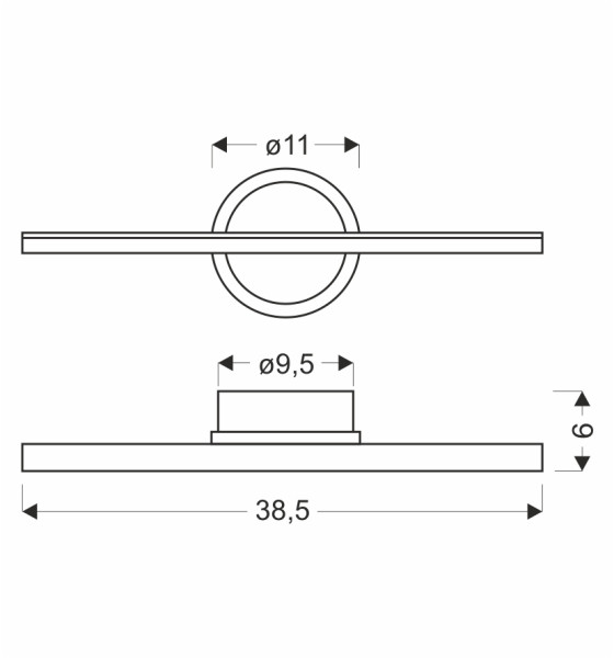1 LAMPA batuta kinkiet orzechowy 10w led 3000k klosz biały
