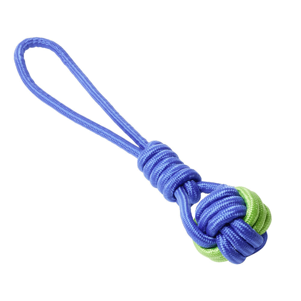 Jouet pour chien en corde en coton bleu et vert Ø7x44cm