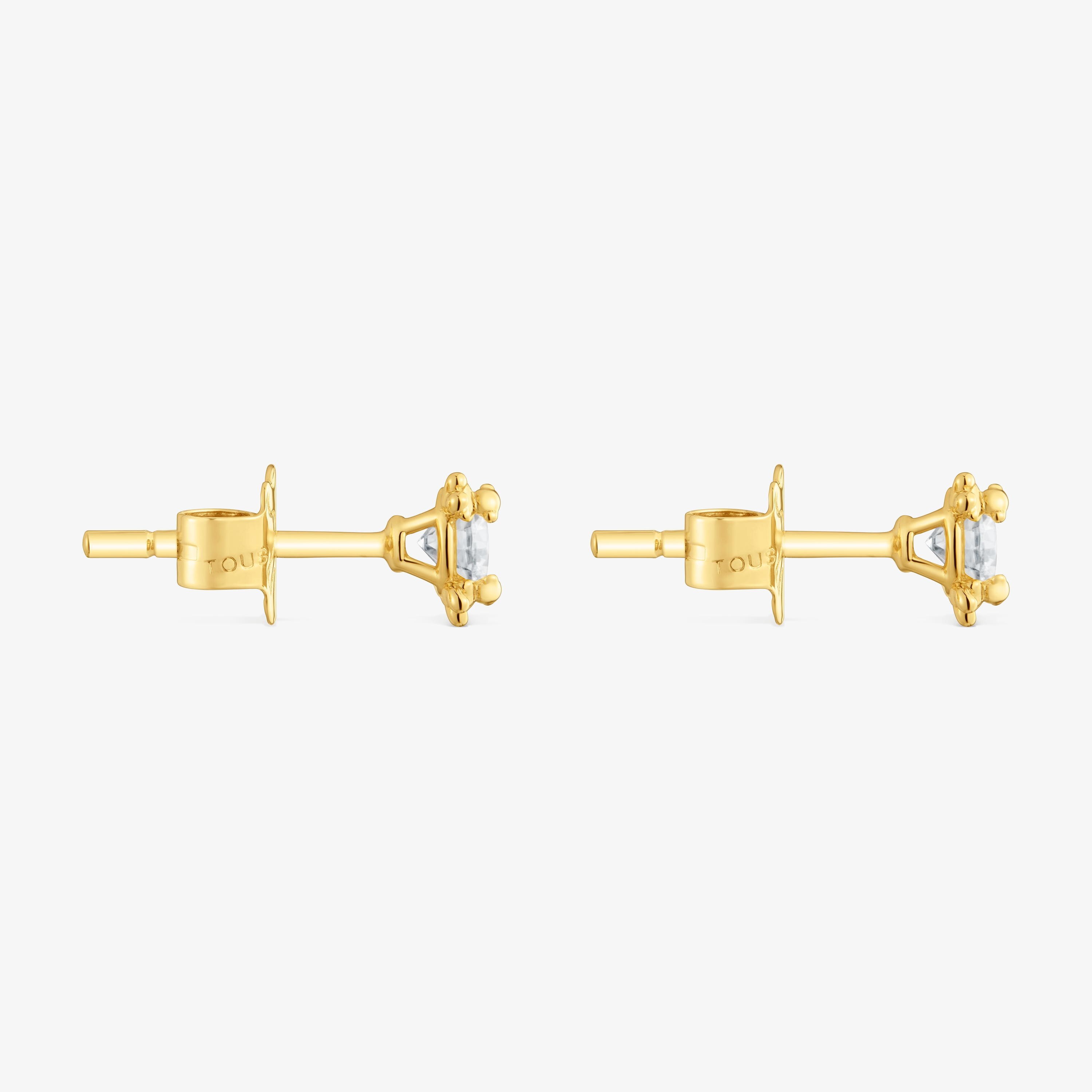 Pendientes con baño de oro 18 kt sobre plata y diamantes creados en laboratorio 6 mm Color Pills