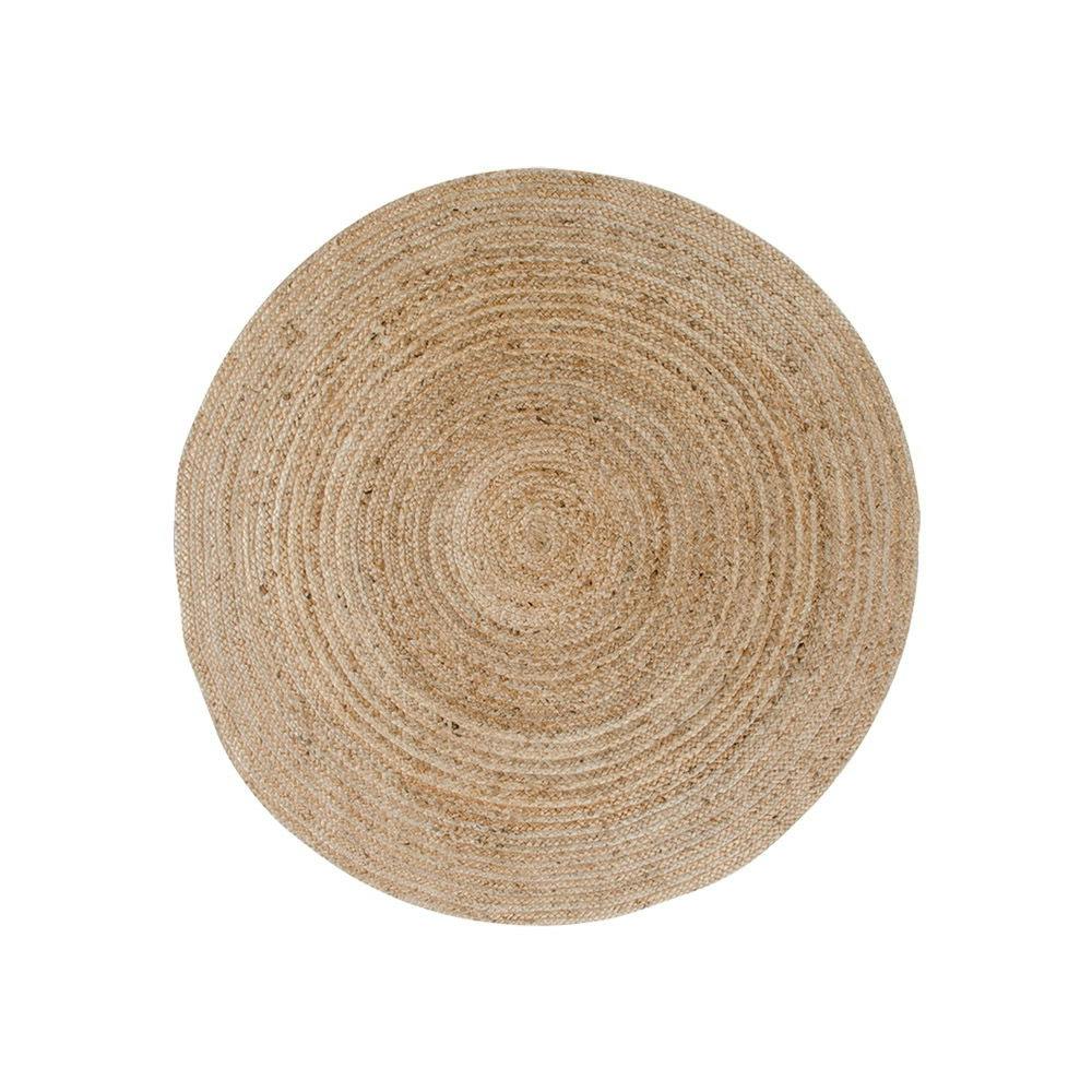 Tapis rond en jute tressée Ø90 cm - style bohème et nature FEZ