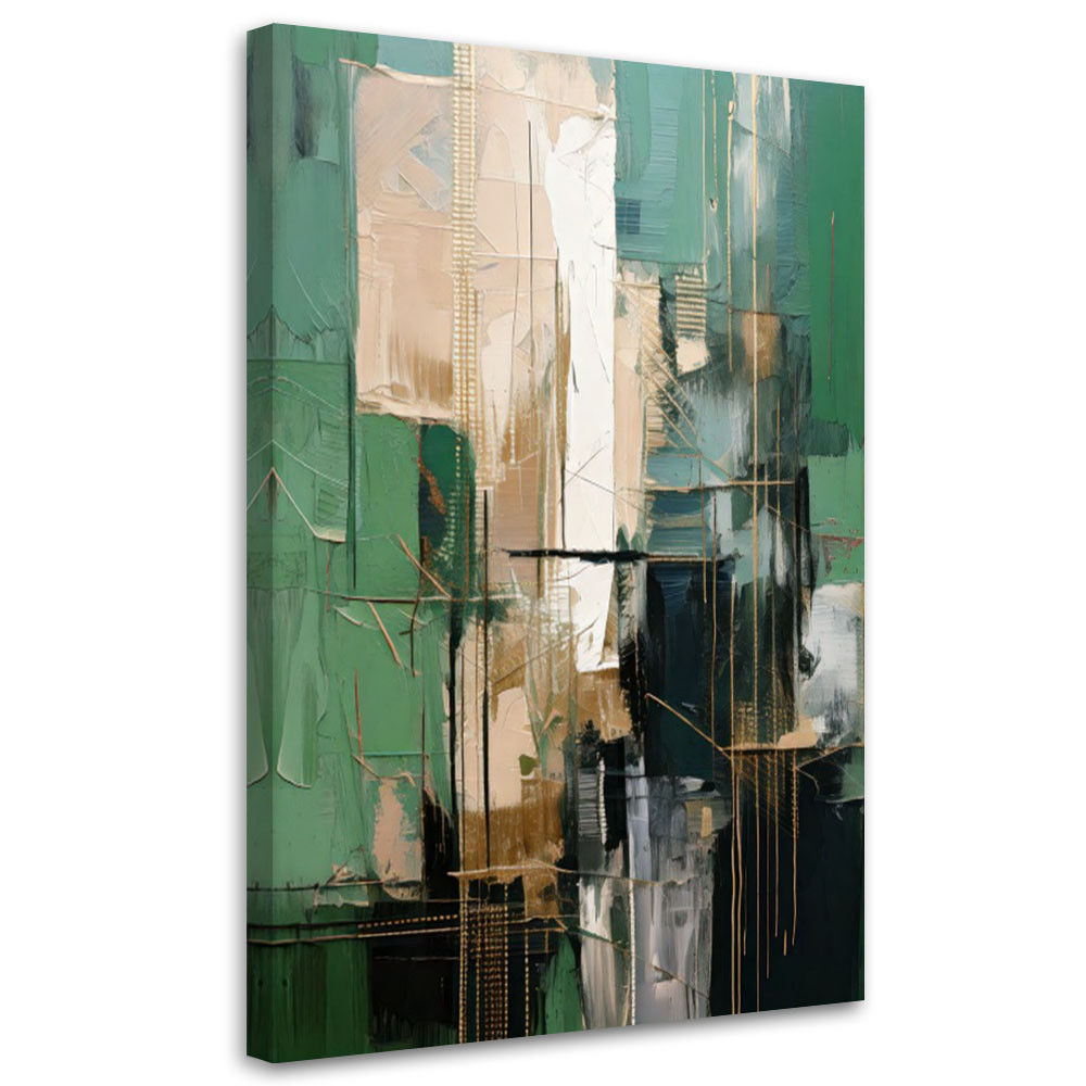 Feeby Obraz nowoczesny, Obraz Abstrakcja Industrialna Zieleń 40x60