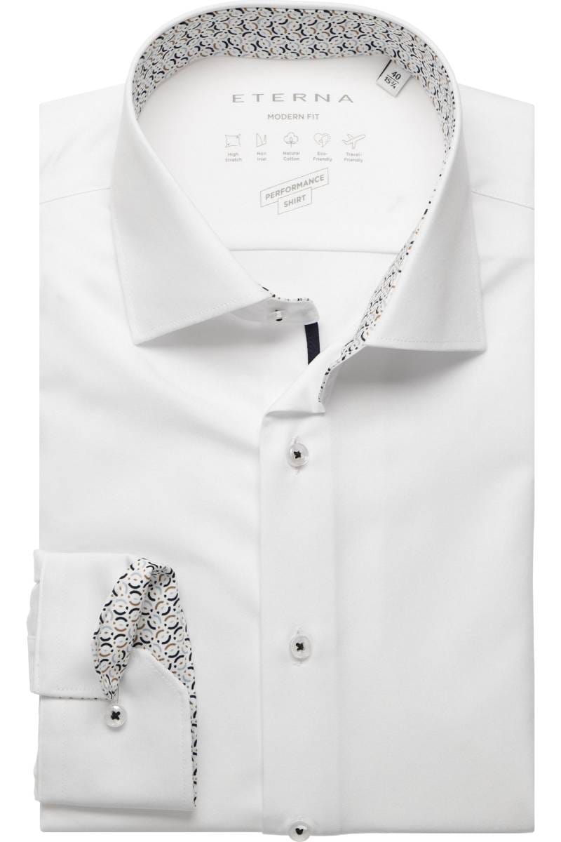 ETERNA Performance Modern Fit Hemd weiss, Einfarbig