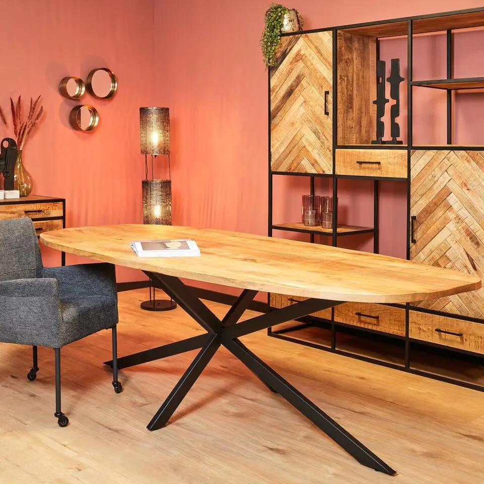 Eettafel Deens Ovaal Naturel - 200x100x76cm - Elegance