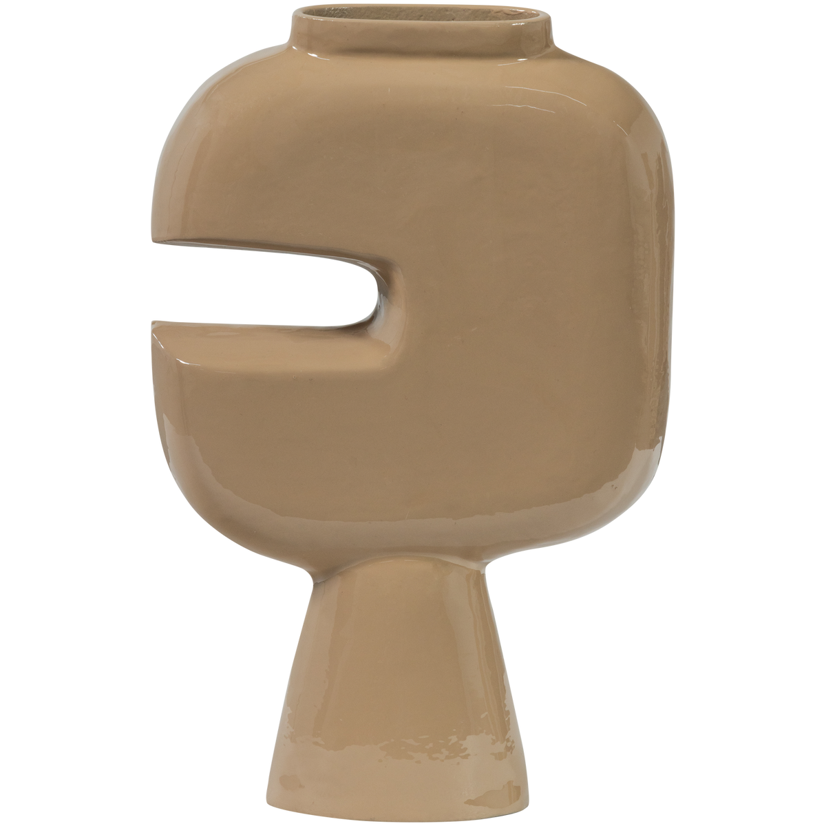 WOOOD vaas Gianna - Aluminium - Zand - 31x21x7