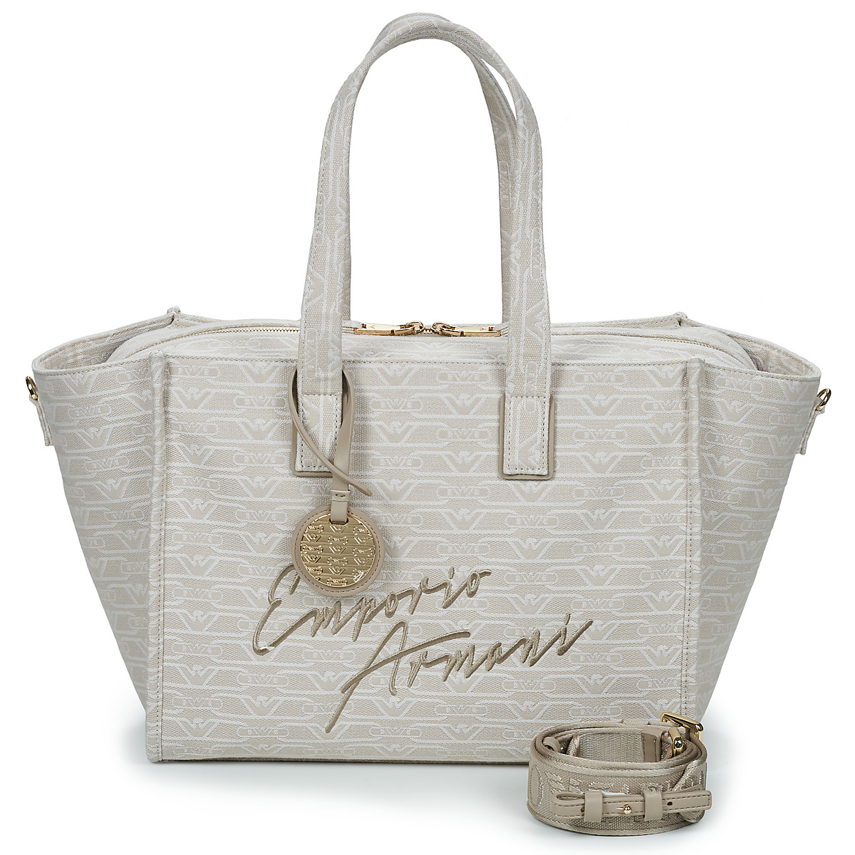 Emporio Armani - SHOPPING BAG EW000370 - Beige / White