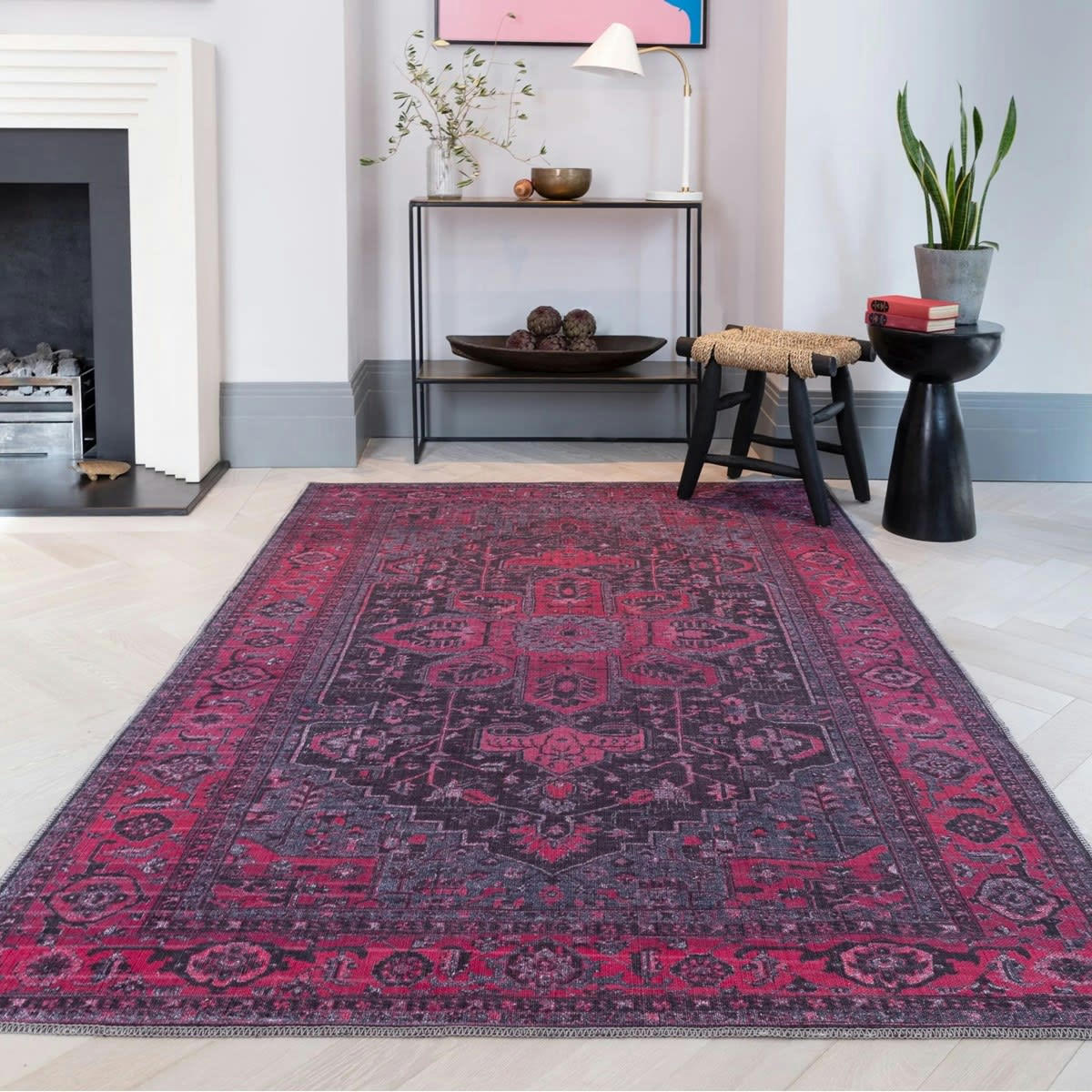 ALYA - Tapis de salon en polypropylène rouge 120x170 cm