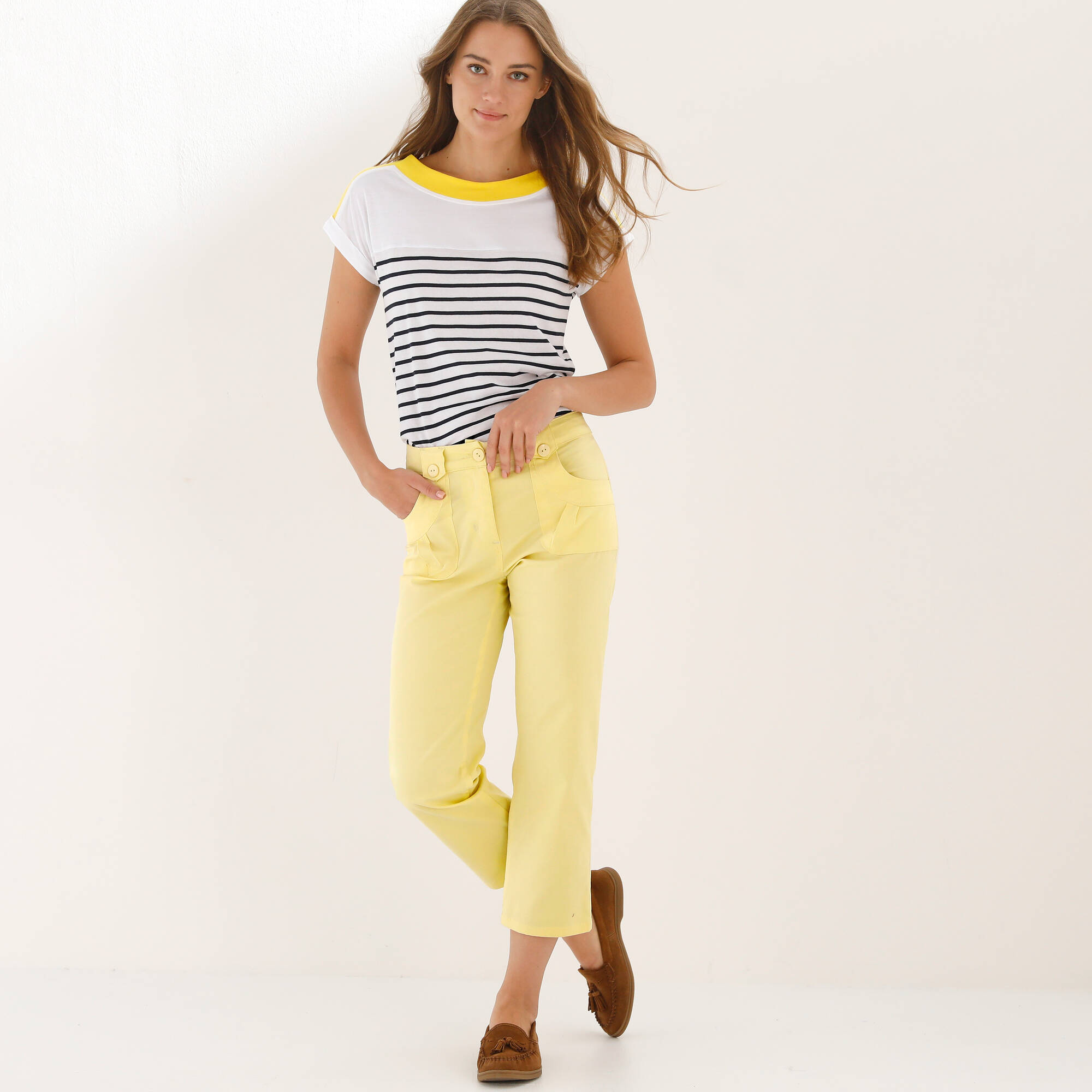 Pantacourt droit stretch