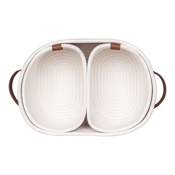 Paniers Jarana en Coton Blanc - Lot de 3 Panier de Rangement Pratiques