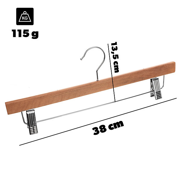 KADAX Cintre en bois avec pinces à vêtements 1 pièce
