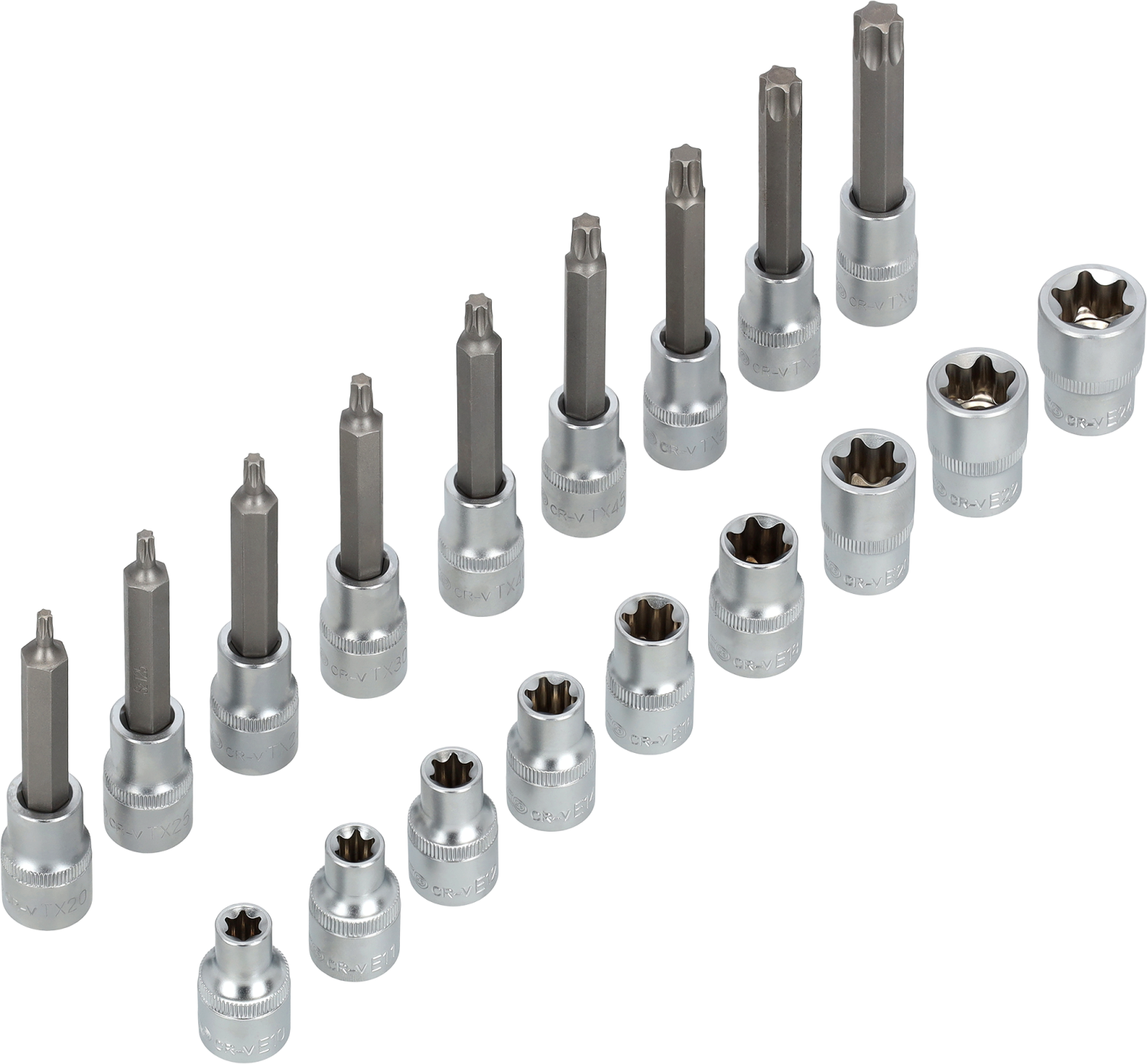 Zestaw bitów TORX S2 T20-T60, nasadek TORX CrV E10-E24 wkład EVA 18elem. STALCO S026388805 STALCO S026388805