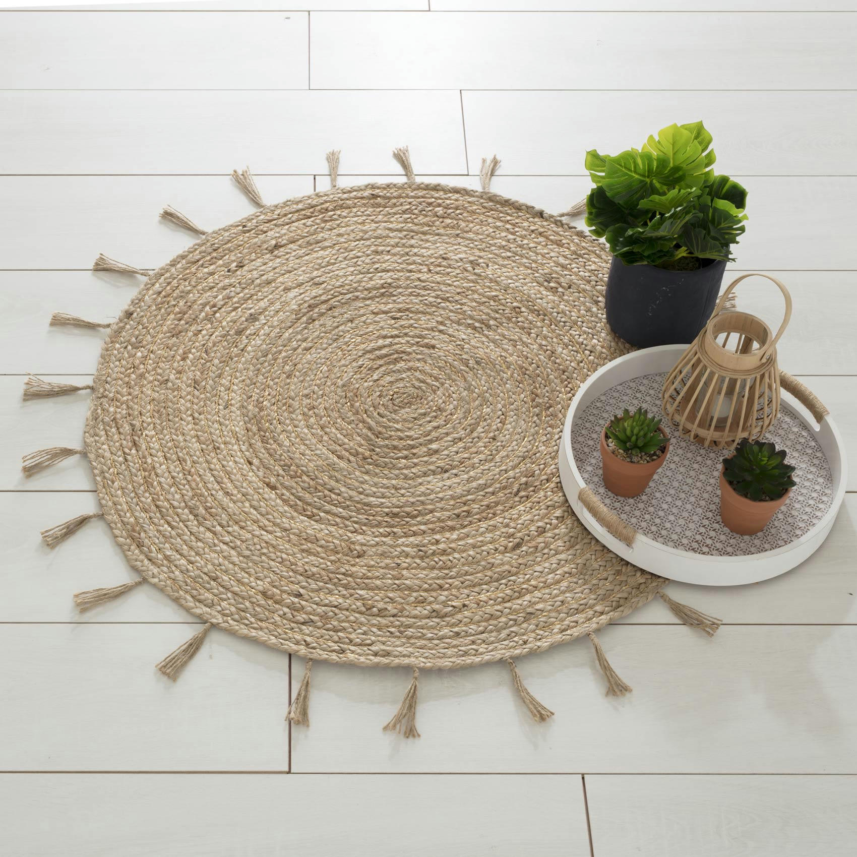 COSY - Tapis jute lurex D80cm