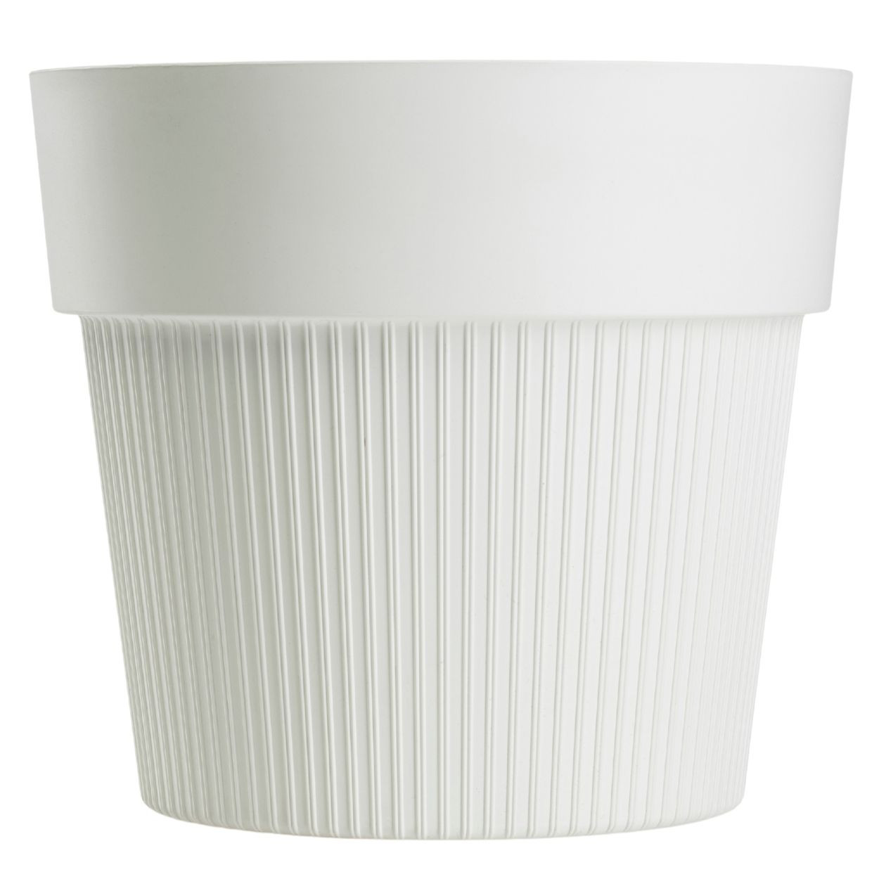 Donica plastikowa SILVA LINE kremowa okrągła do domu 13,2 cm