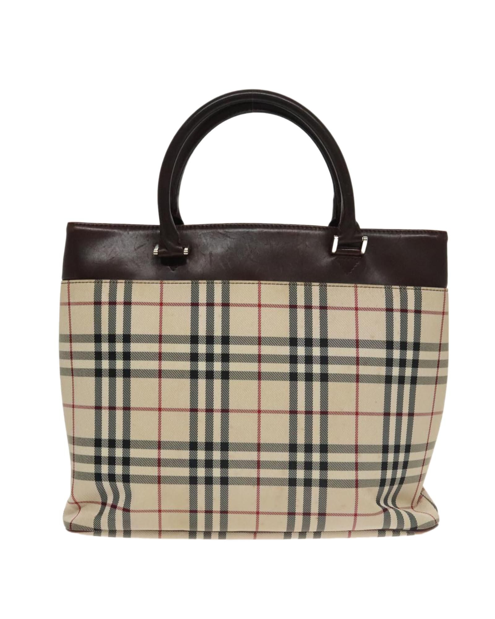 Burberry Preloved Check Tote Handbag- Beige Tote Bags