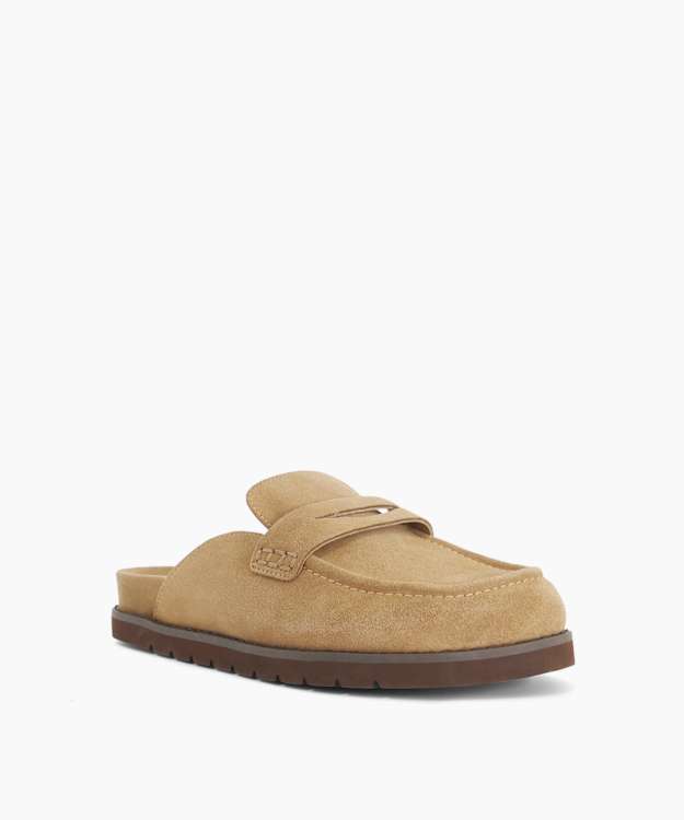 Goldens Sand - Suede Backless Mule Loafers