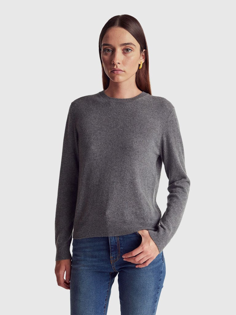 Dark gray sweater in pure cashmere