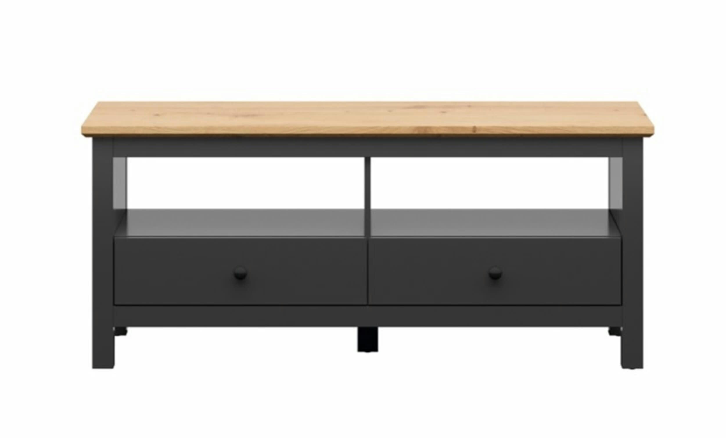 HESEN - Meuble tv  effet chêne et gris 137cm gris et chêne clair