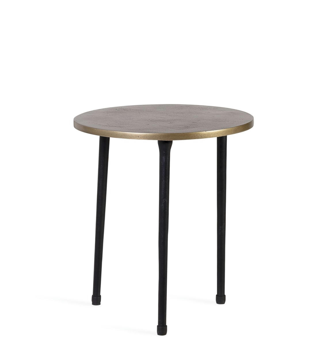 ANTIQUE - Table basse en aluminium couleur bronze vieilli 40 cm Ø