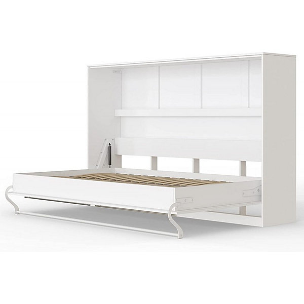 Armoire Lit escamotable 120x200cm Supérieur Horizontal Lit Mural Blanc-blanc