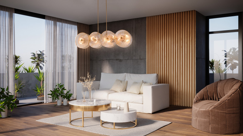 Lampa wisząca mosiężno-złota ASTER 8xE14x40W wym: 128x17x103 cm Maytoni