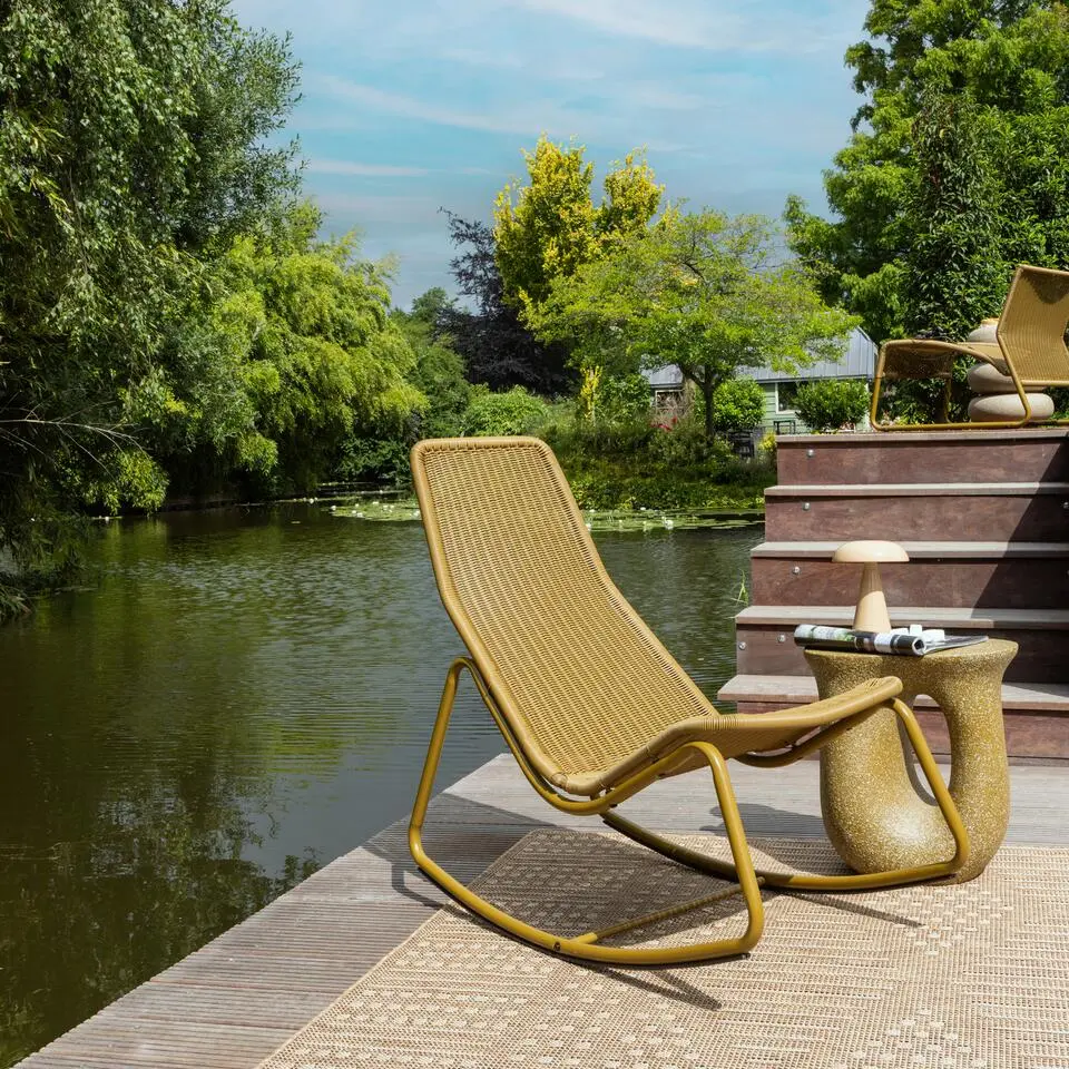 Tom tuin schommelstoel honinggeel