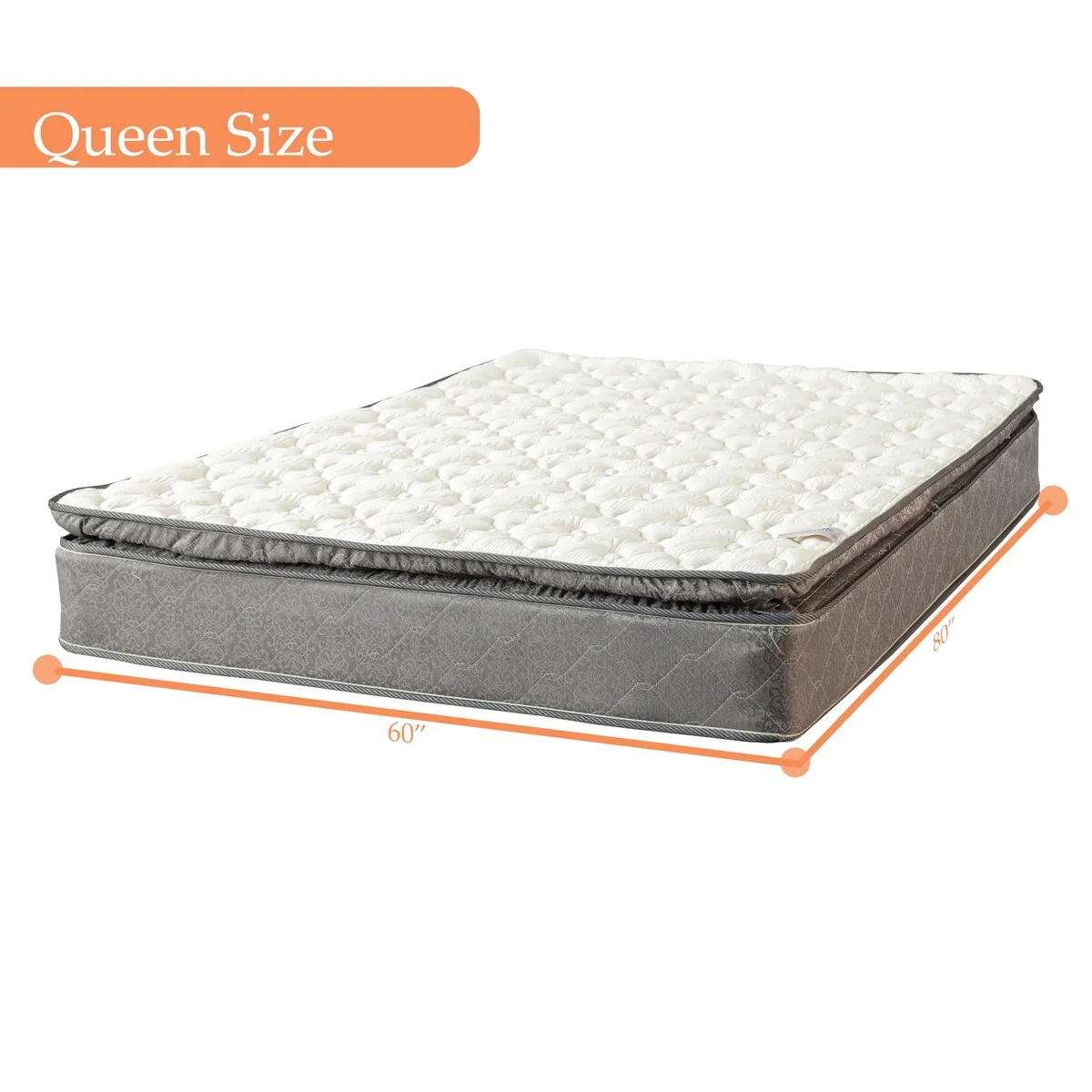 10-Inch Pillow Top Foam Encased Medium Plush For Advanced Back Support Mattress And 8-Inch Wood Box Spring/Foundation Set,