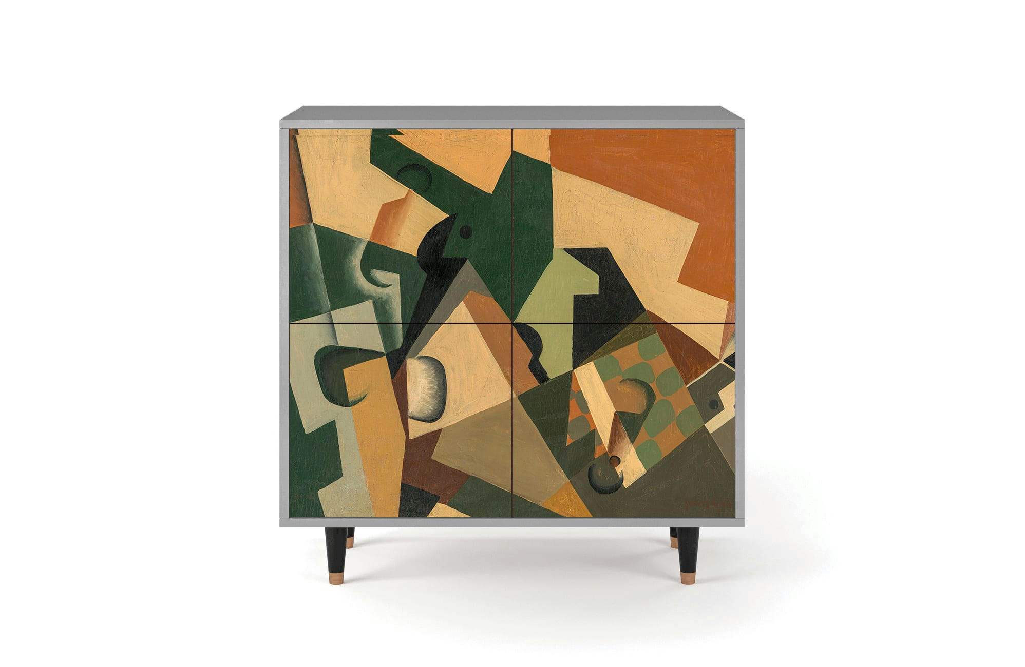 GLASS AND CHECKERBOARD BY JUAN GRIS - Buffet  multicolore 4 portes L 94 cm