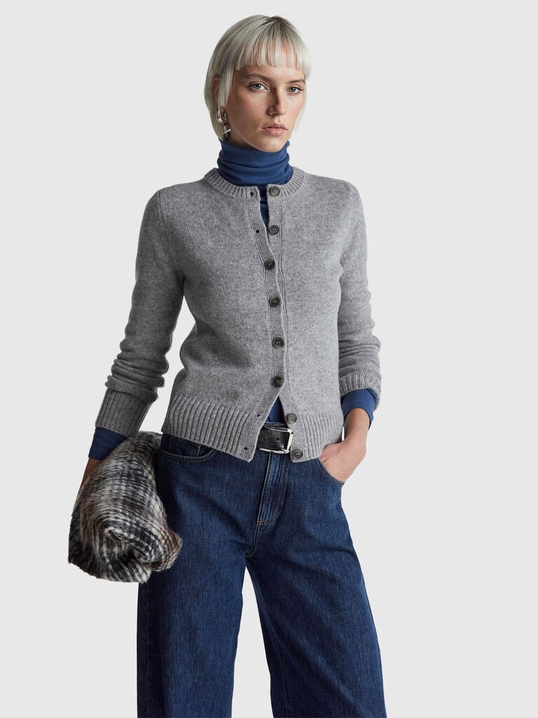 Cardigan in pure Shetland wool