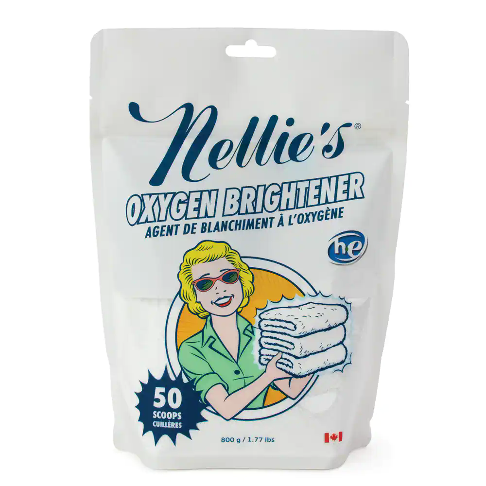 Nellie's All-Natural Oxygen Laundry Brightener Powder, 50-Load, 800-g