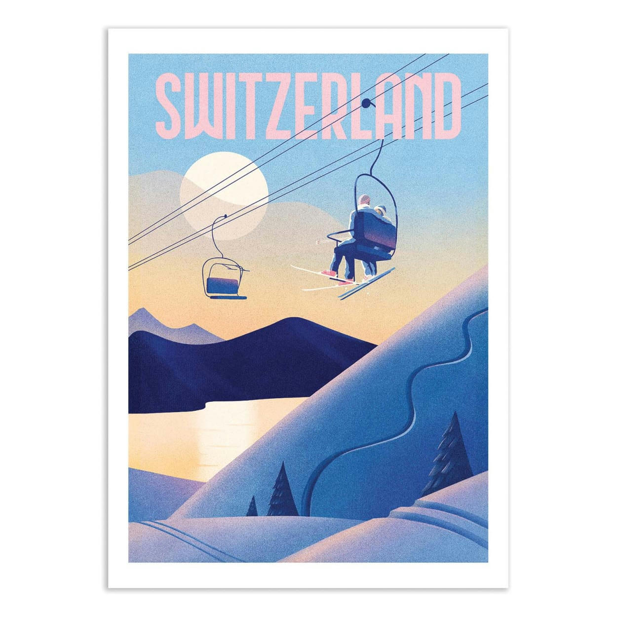 MARK HARRISON - SKI SWITZERLAND - MARK HARRISON - Affiche d'art 50 x 70 cm