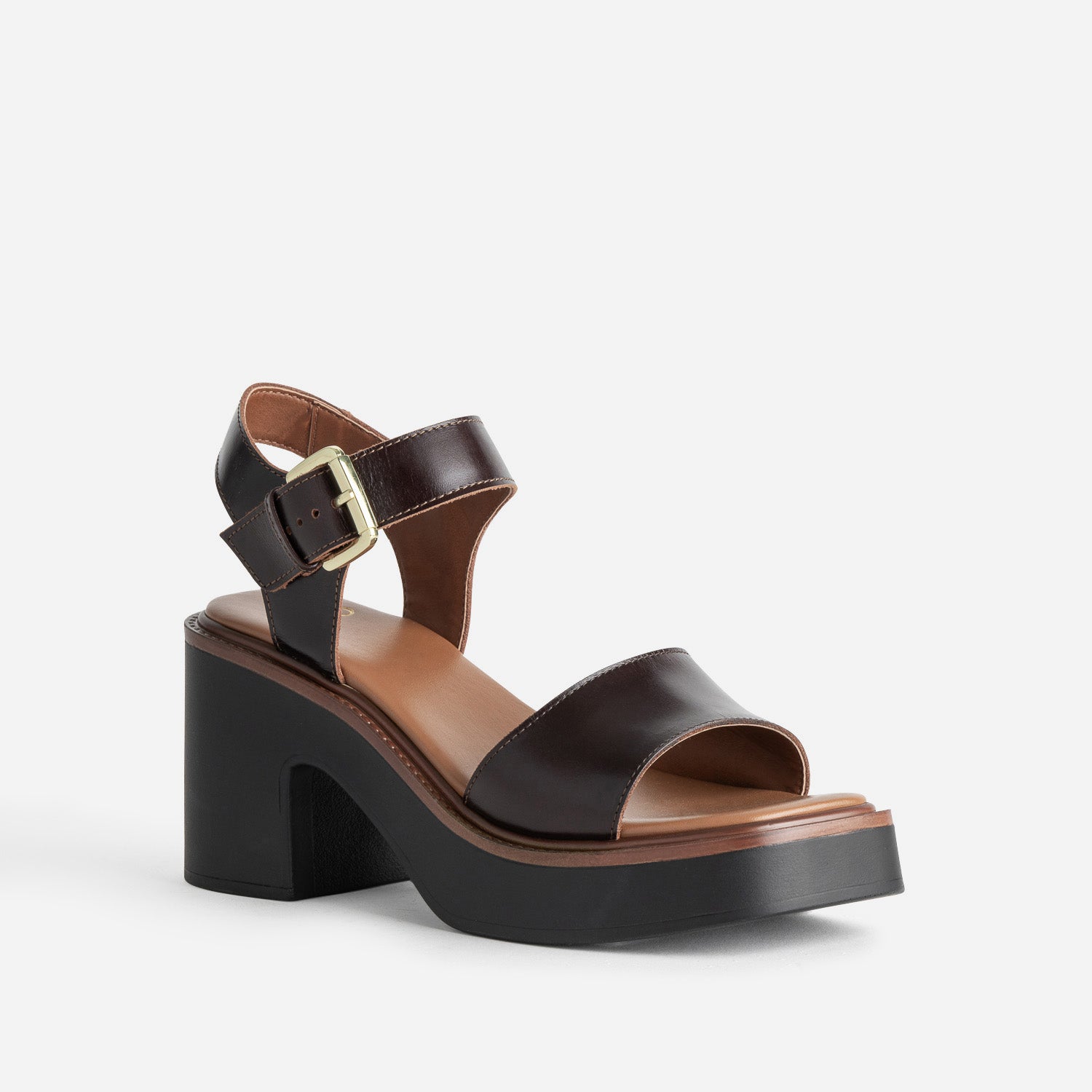 Sandale TEXTO marron cuir