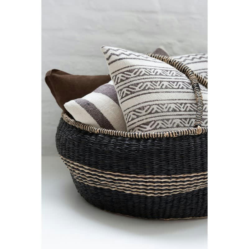 ZOSTÈRE - Paniers ronds noirs H26cm - Lot de 2