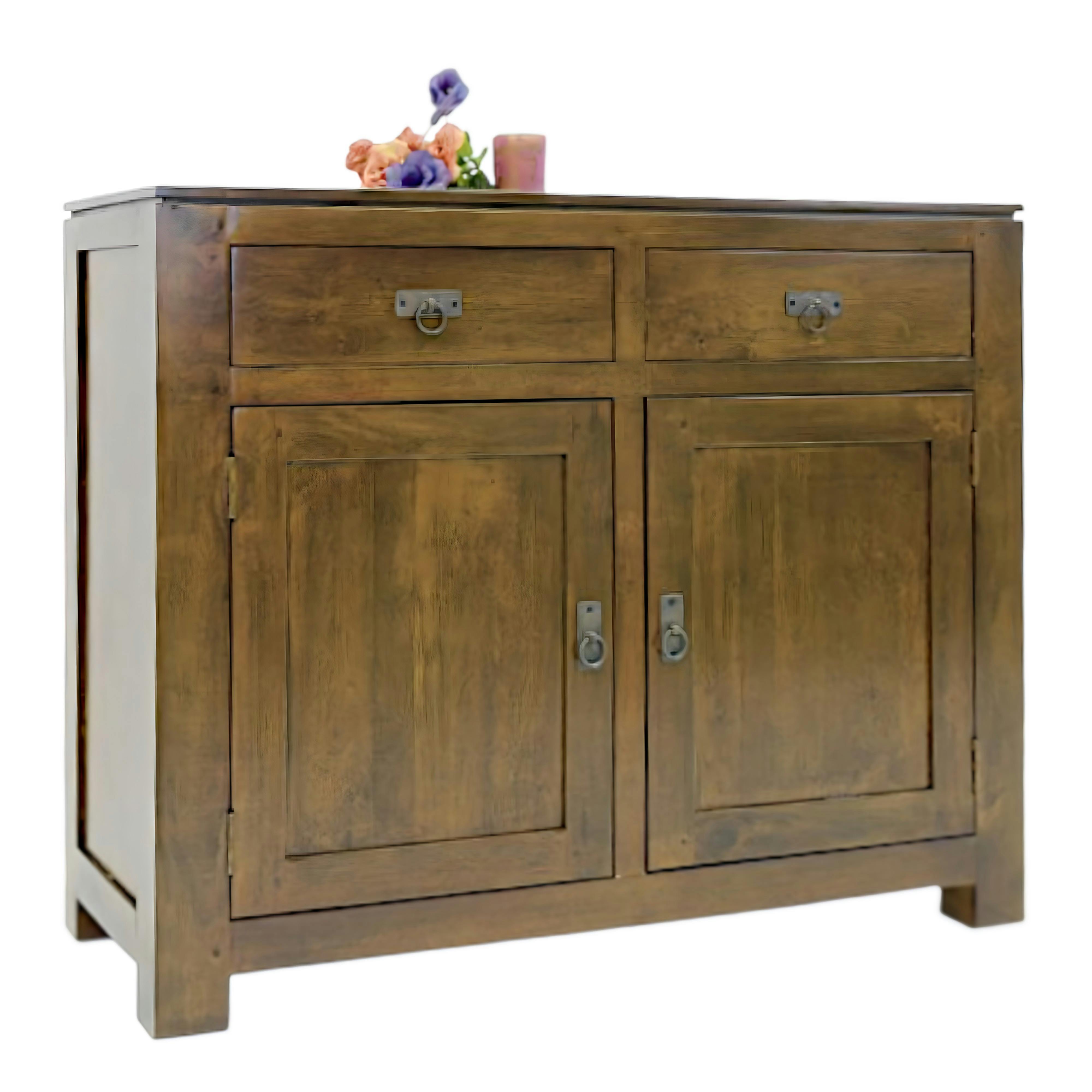 Buffet 2 portes exotique hévéa 110cm HELENA