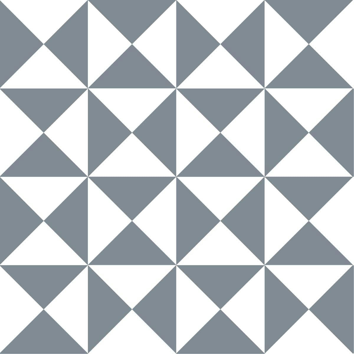 - Stickers carrelage 15 x 15 cm - Triangles gris et blanc