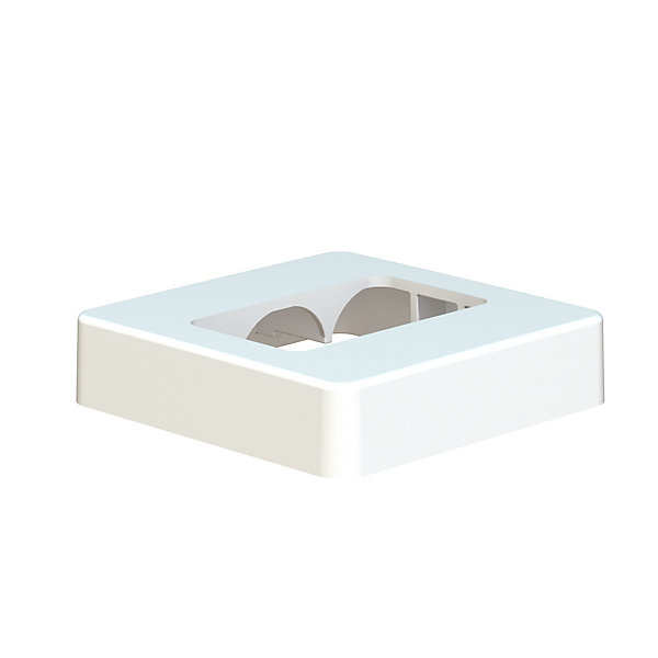 Cache platine pour poteau de clôture Belty blanc 9016