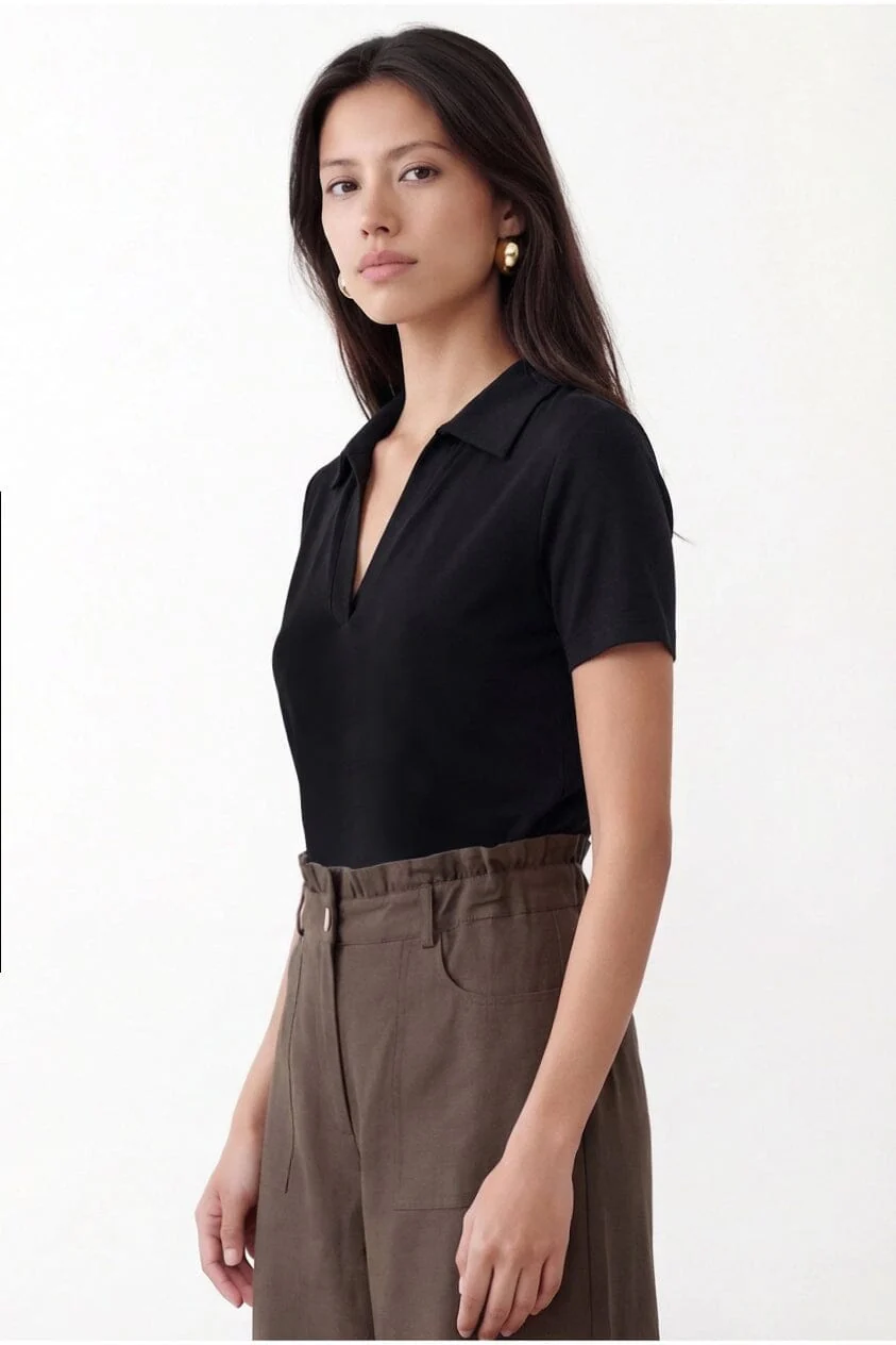 POLO MAILLE - CRISTINA - NOIR