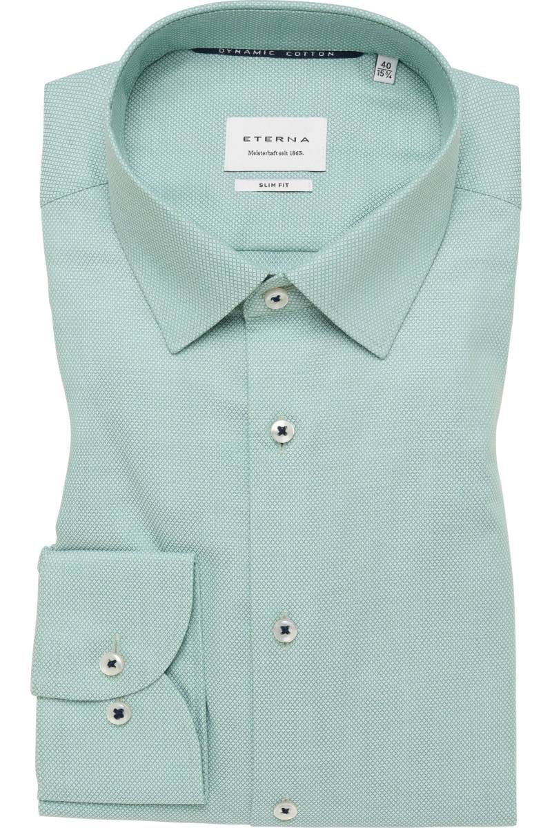 ETERNA Slim Fit Hemd hellgrün, Strukturiert