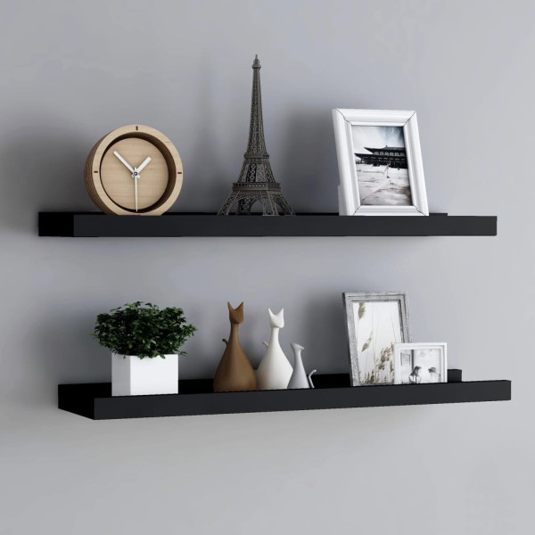 Półka na zdjęcia Czarny 80 x 9 x 3 cm MDF vidaXL