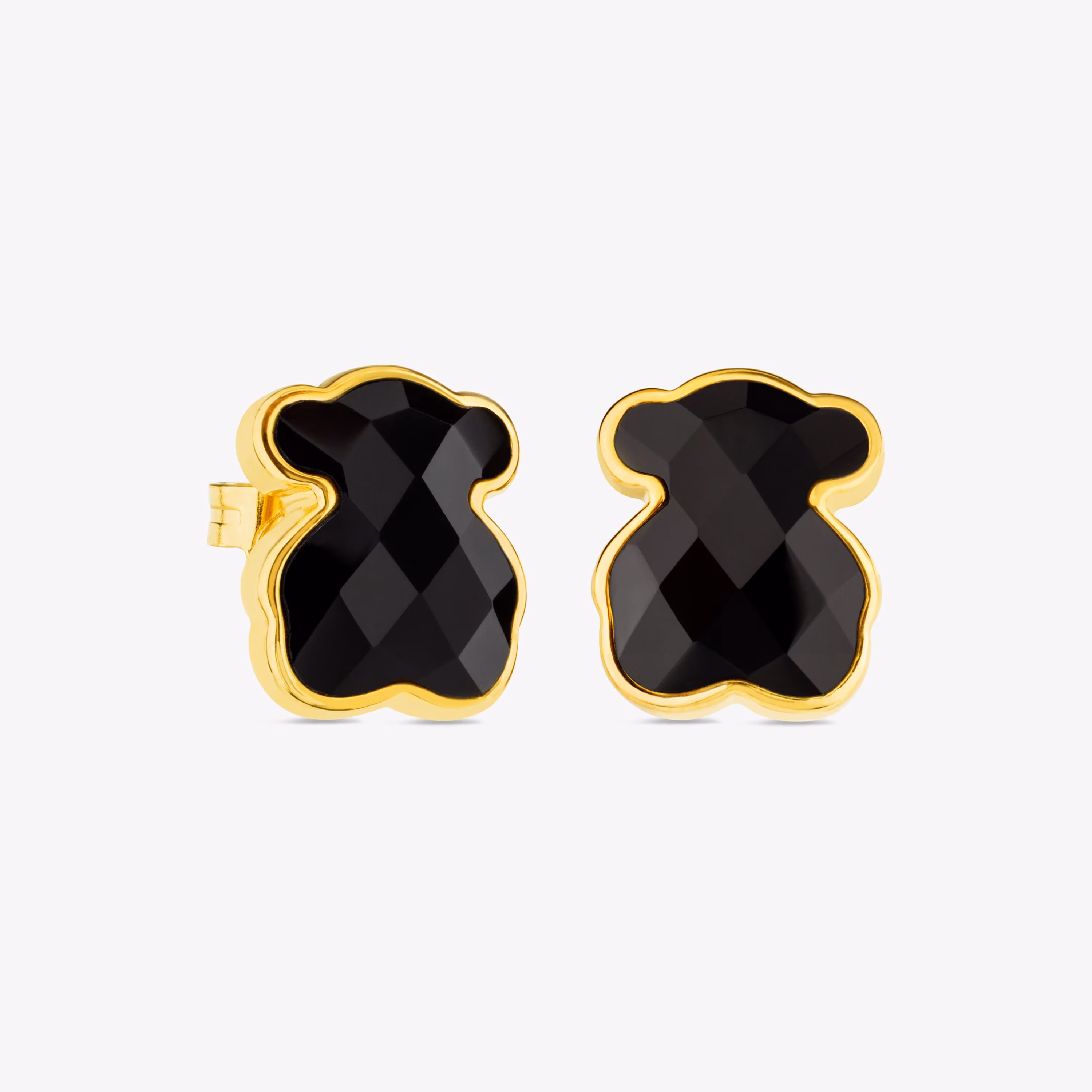 Pendientes con baño de oro 18 kt sobre plata y ónix facetado TOUS Color
