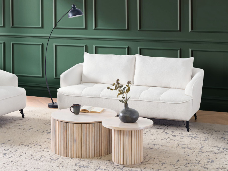 Sofa kanapa 3 osobowa boucle biała
