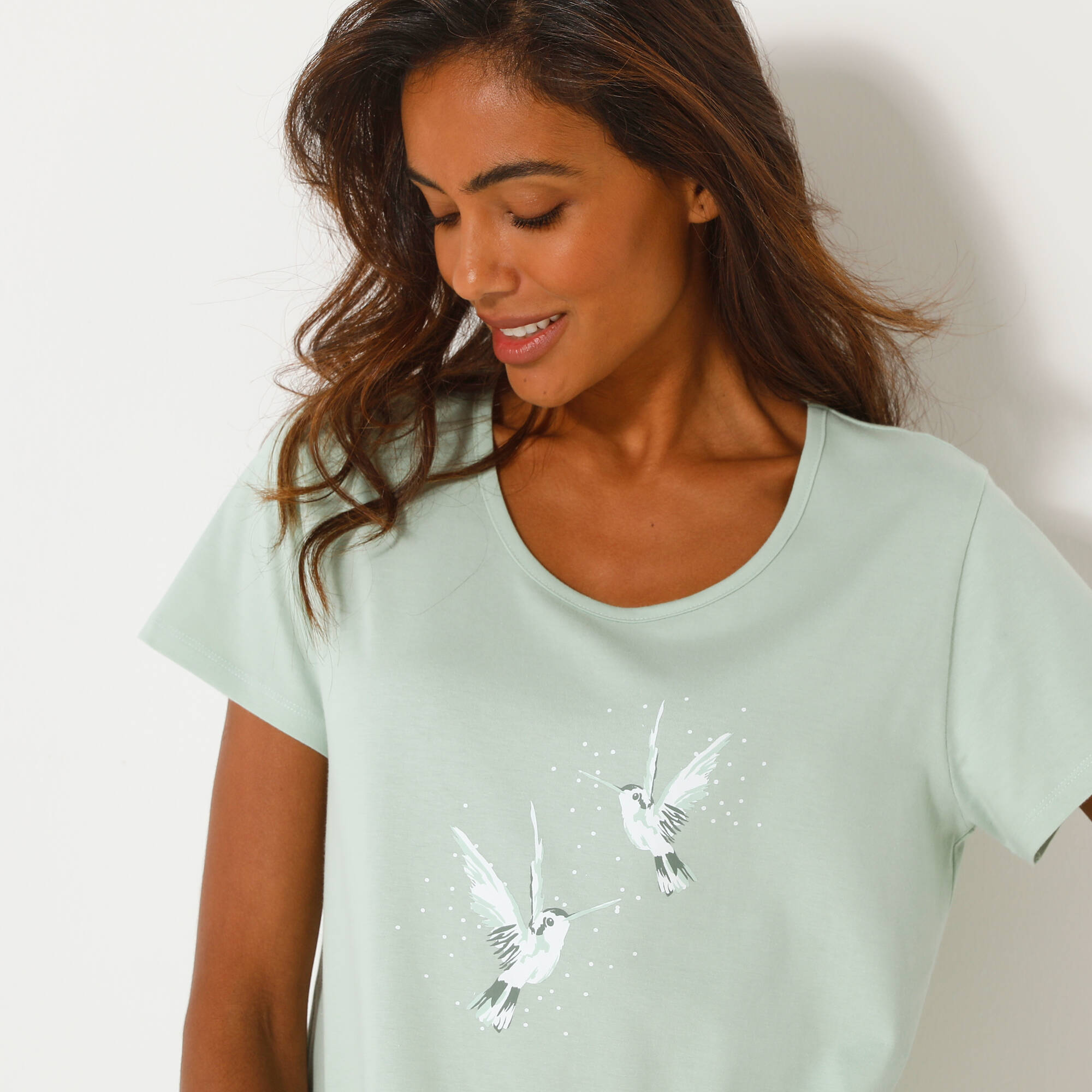 Chemise de nuit longue Oiseaux