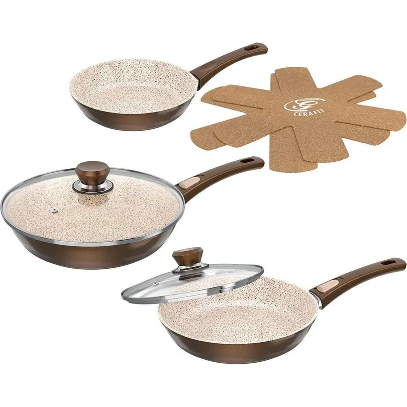 Bratpfanne 7-teilig Cerafit Granit