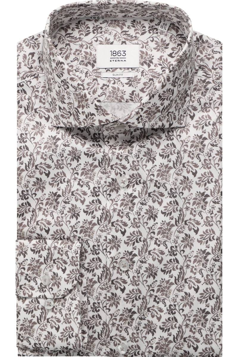 ETERNA 1863 Slim Fit Hemd hellgrau, Bedruckt