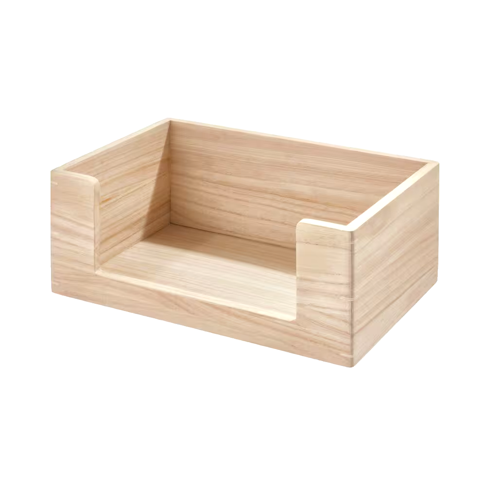 The Home Edit by iDESIGN Large Open Front Wood Organizing Storage Bin, 12-L