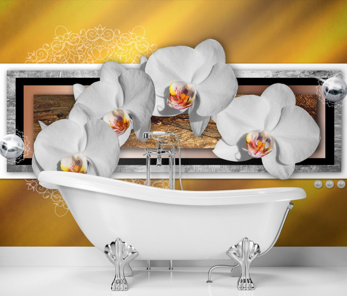 Feeby Fototapeta, Geometria i orchidea 150x105