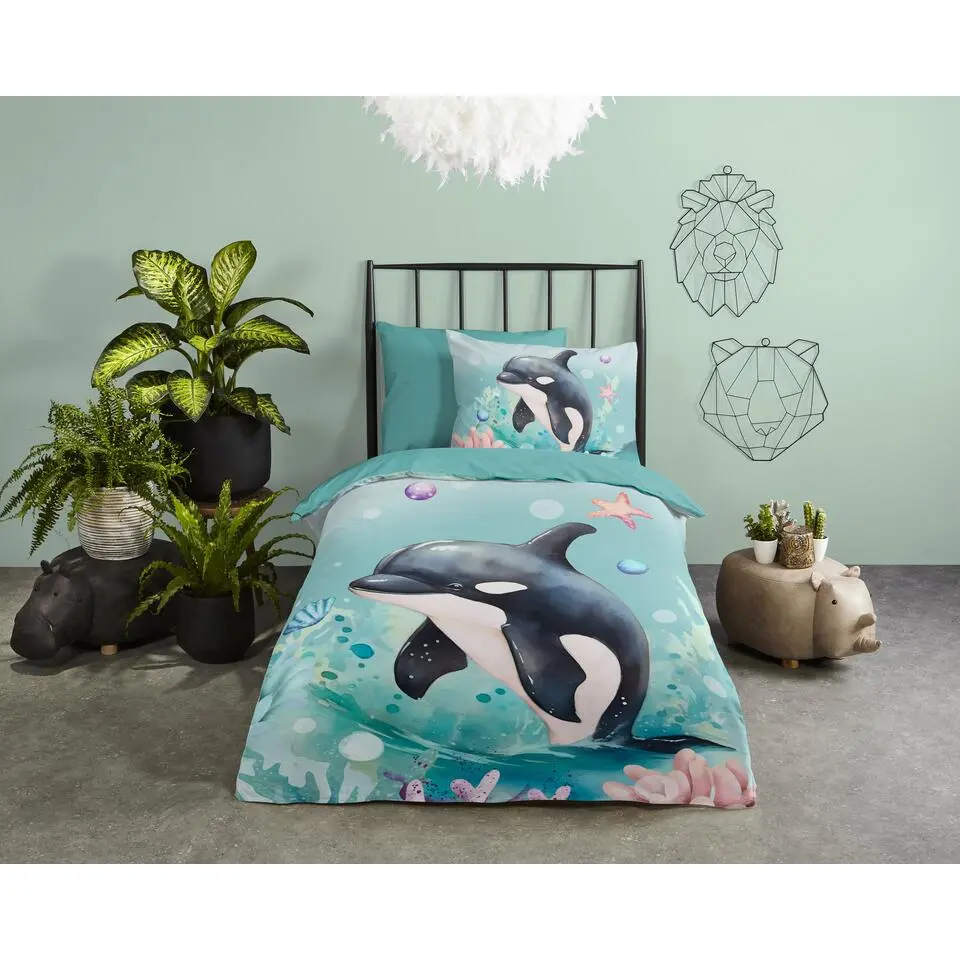 Pure dekbedovertrek zee/ Orka - 1 persoons 140x200/220 cm - Mint - Microvezel