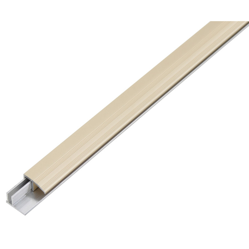 Profilé d'arrêt Duo en aluminium anodisé sable 22 x 13 mm 1 m ALBERTS